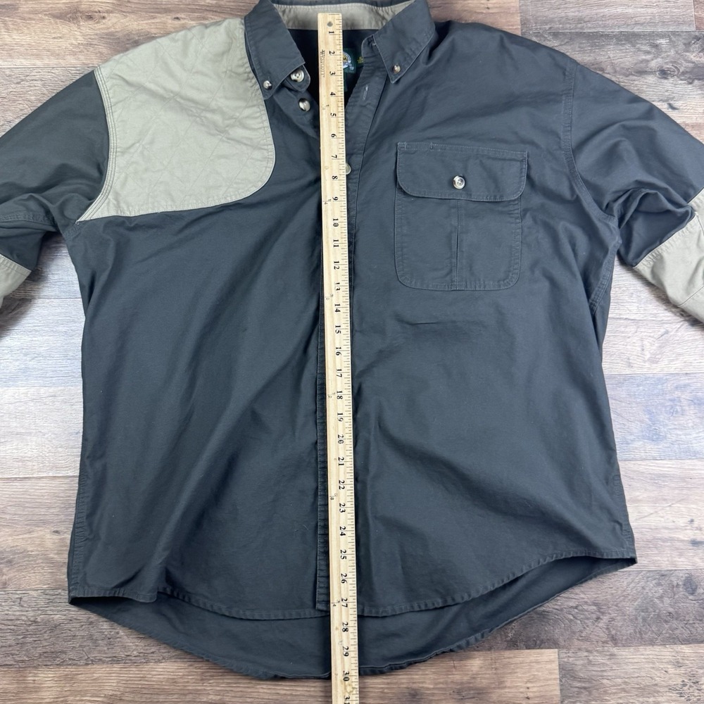 Cabela's Long Sleeve Hunting Shooting Shirt Padded Shoulder Men's Size XL Green - Picture 6 of 8